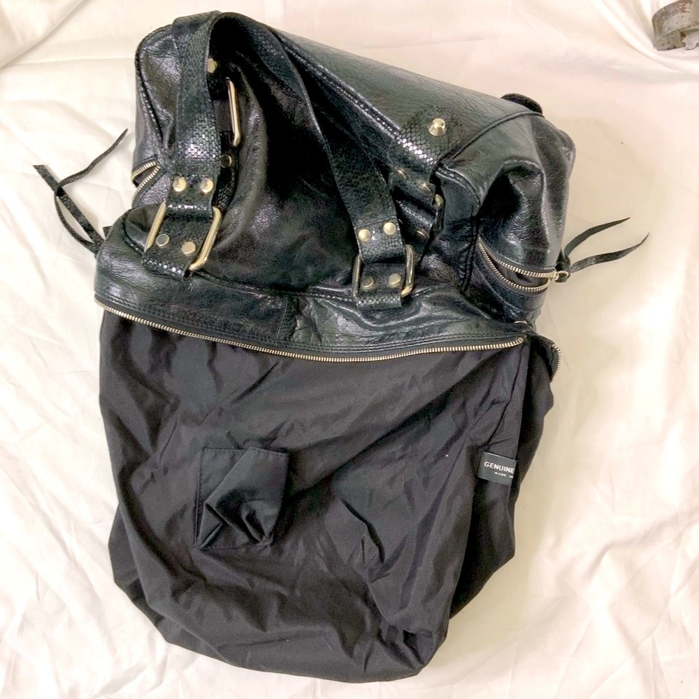 Python Embossed Leather Satchel Shoulder Bag - image 6